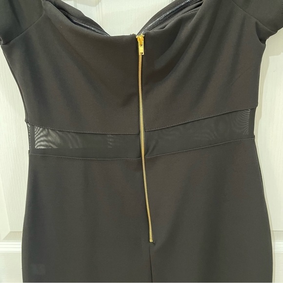 Justify black dress with mesh on middle of dress and on bottom. size large - Picture 7 of 11